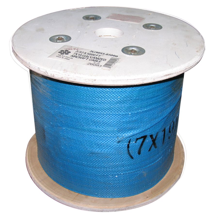 Green Vinyl Coated Wire Rope Cable,1/16-3/32, 7x7, 100 ft