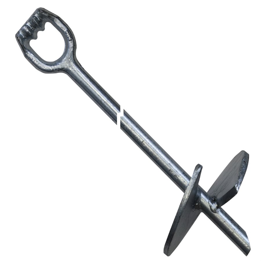 54 in Earth Anchor w/4 in Helix, Hot Dip Galvanized, 3/4 in Rod