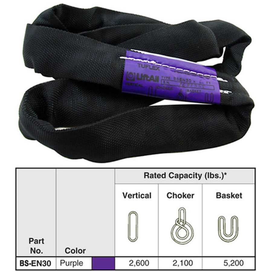 Black Polyester Stage Roundsling - 3 ft