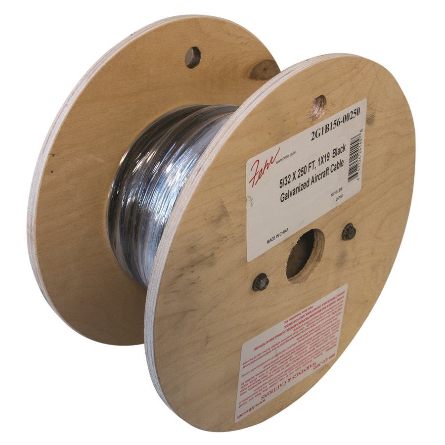 Black Coated Hot Dip Galvanized Steel Cable - 5/32 X 1x19