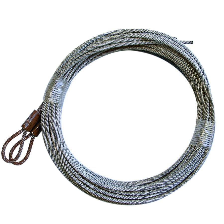 Brown Garage Door Plain Loop Extension Lift Cables - 3/32 in X 156 in X 7x7