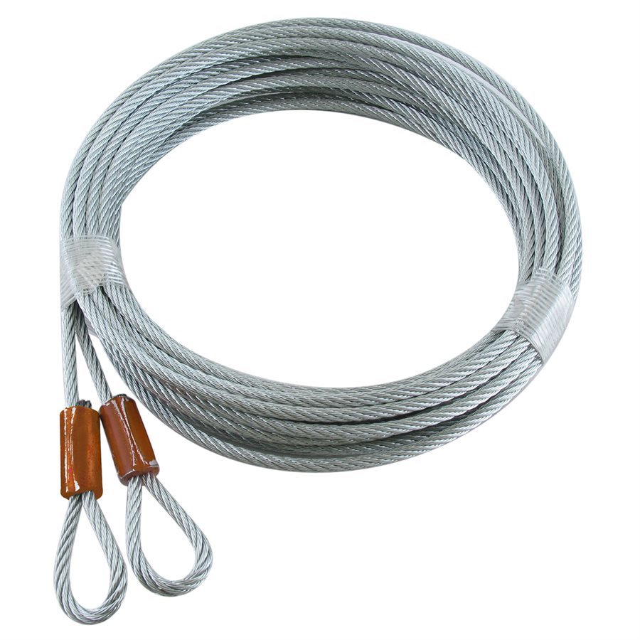 Brown Garage Door Plain Loop Extension Lift Cables - 1/8 in X 168 in X 7x7