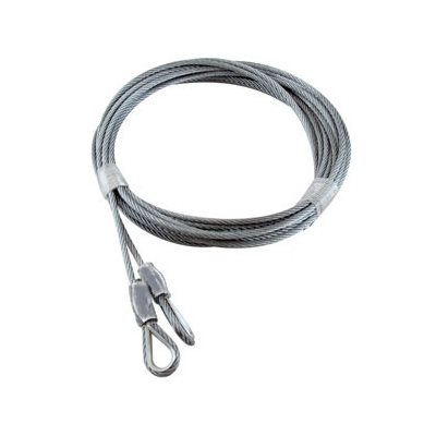 Gray Garage Door Thimble Loop Extension Lift Cables - 1/8 in X 156 in X 7x7
