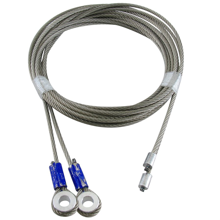 GAC Truck Door Cables, 1/4 in Spool Eye - 1/8 in X 125 in, 7x19 - Blue