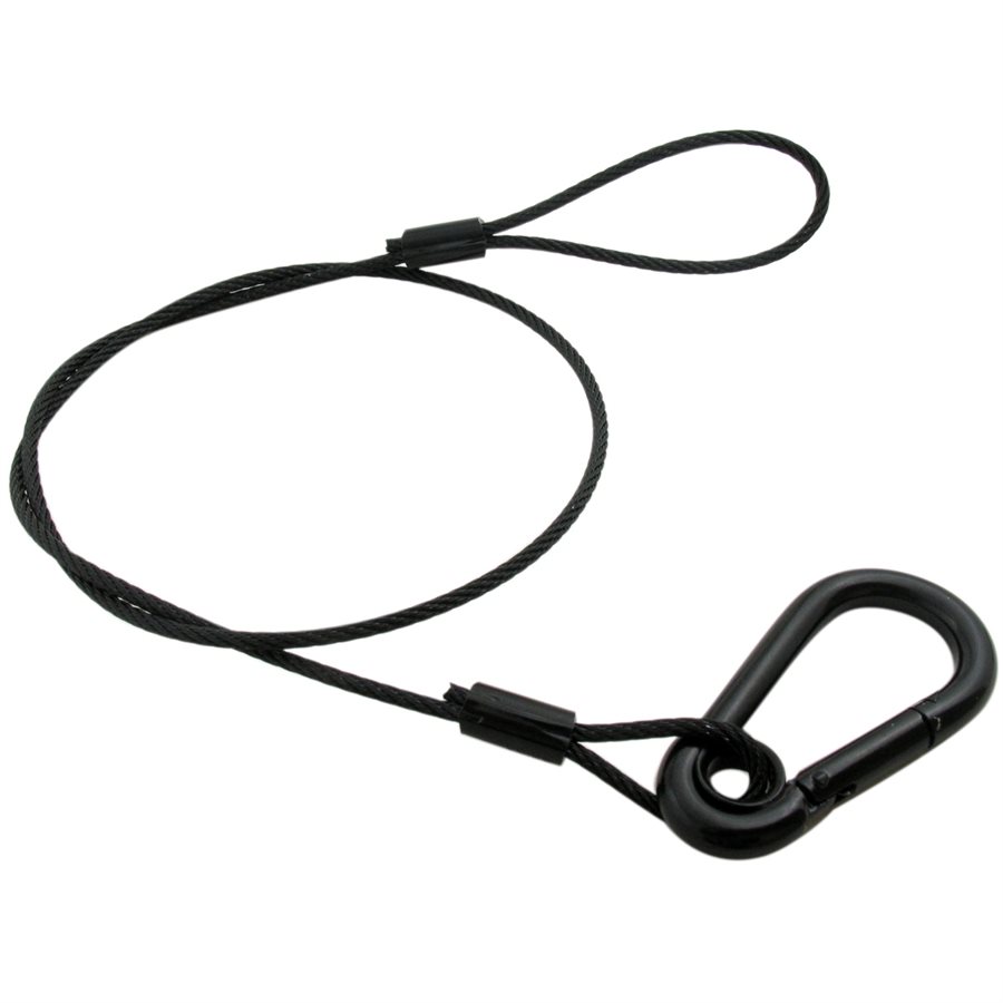 Black Galvanized Lighting Restraint Cable with 5/16 in Spring Hook - 1/8 in X 30 in