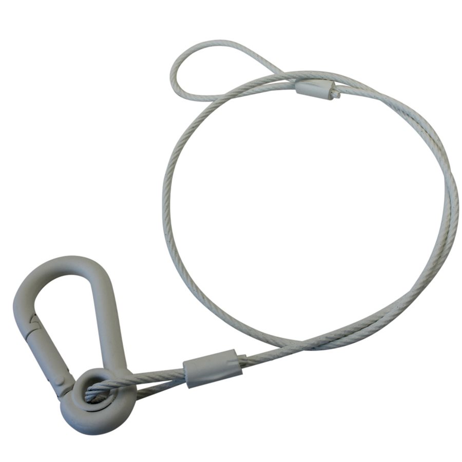 White Galvanized Lighting Restraint Cable with 5/16 in Spring Hook - 1/8 in X 30 in