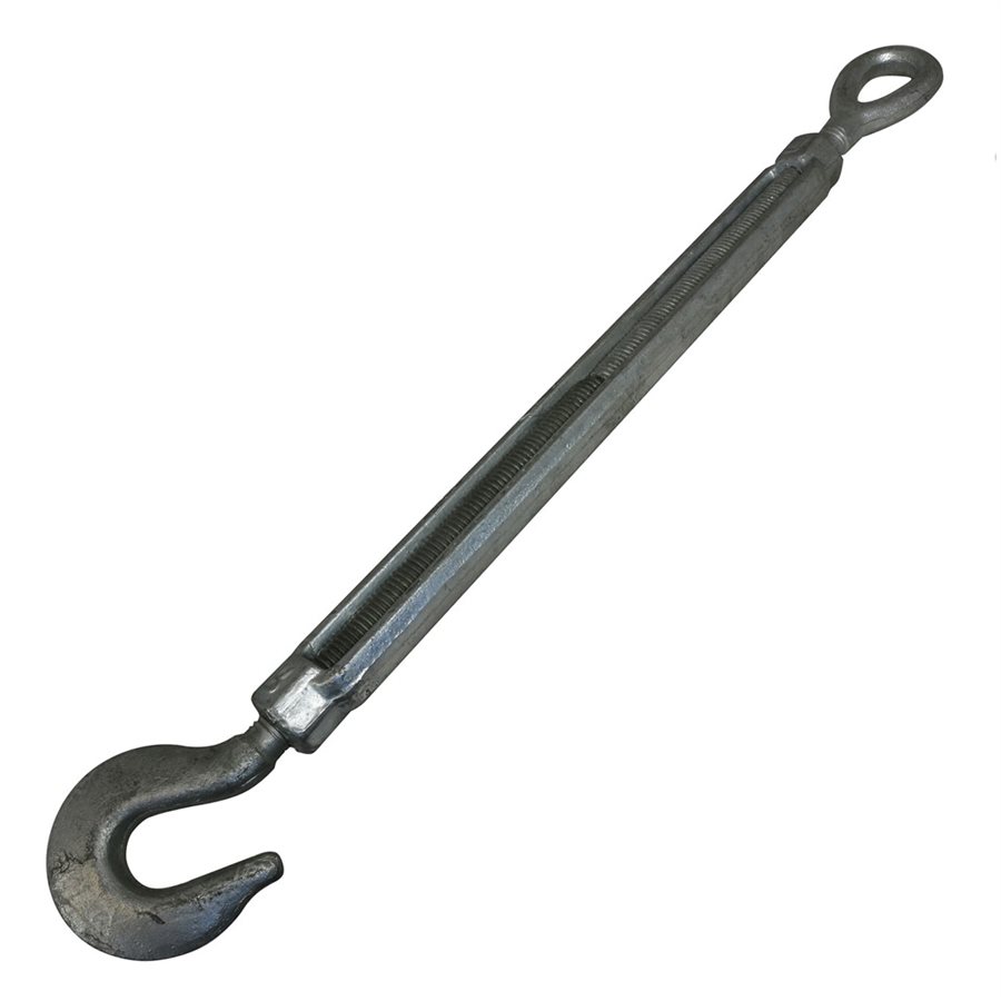 Eye/Hook Galvanized Turnbuckle - 1 in X 12 in