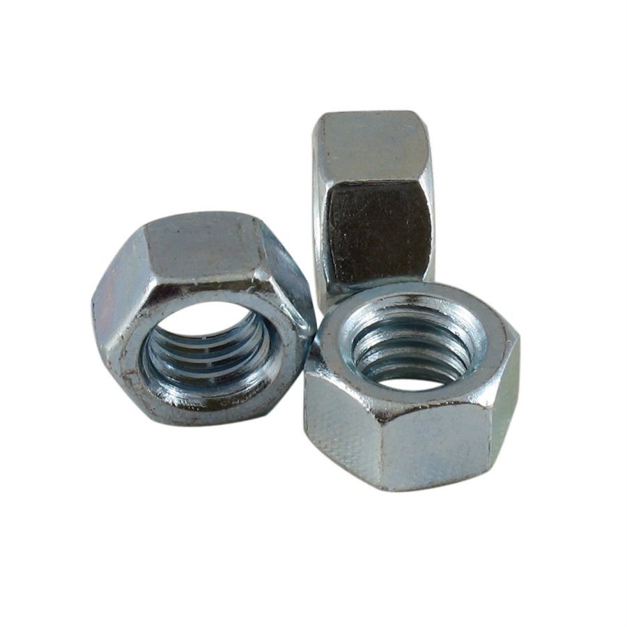 Finished Hex Nut Zinc Plated, 9/16 in Across Flats - 3/8-16 in X 1000 Pcs