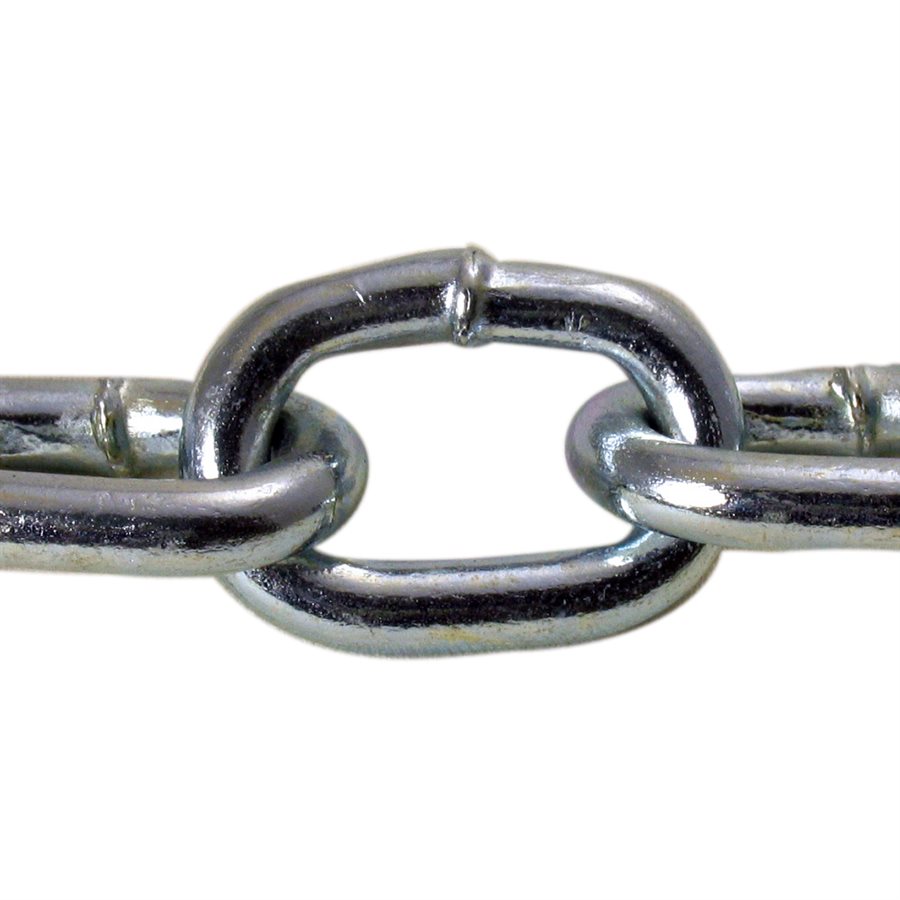 Zinc Plated Passing Link Chain - #4 X 100 ft
