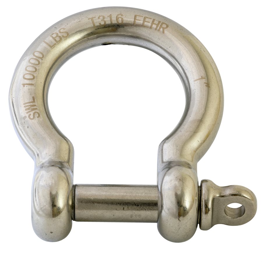 Stainless Steel T316 Screw Pin Anchor Shackle - 1 in