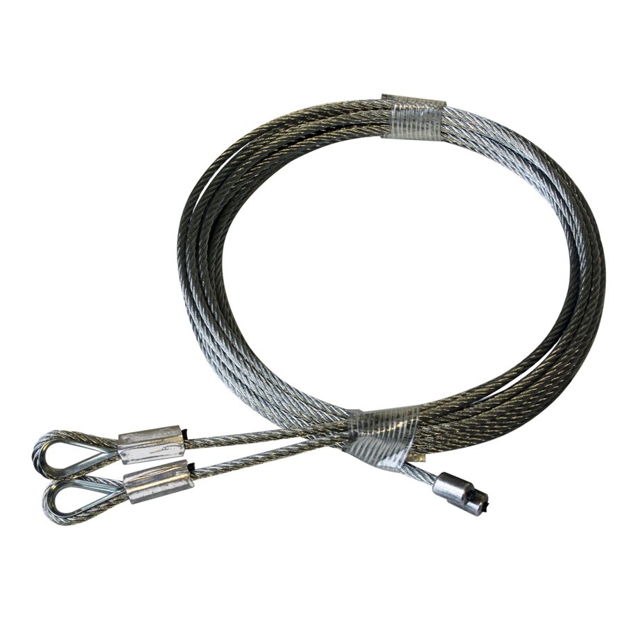 1   8 X 114 7x19 Gac Garage Door Thimbled Torsion Lift Cables - White